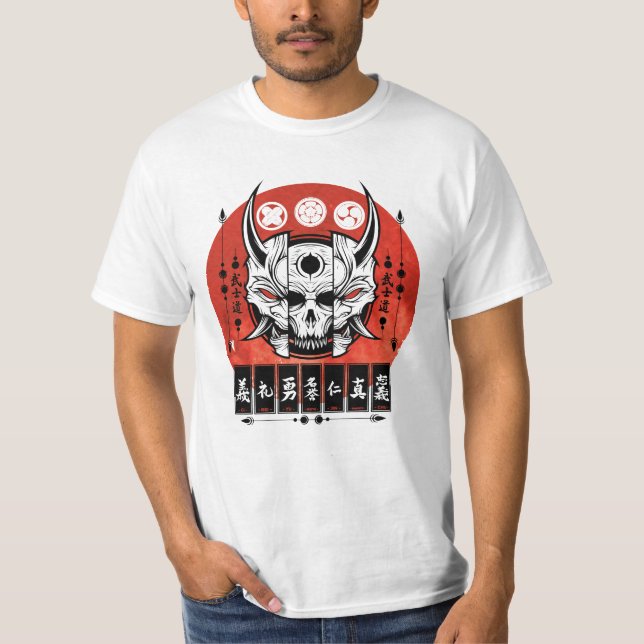Camiseta Diseño de mascara de Oni japonés (Anverso)