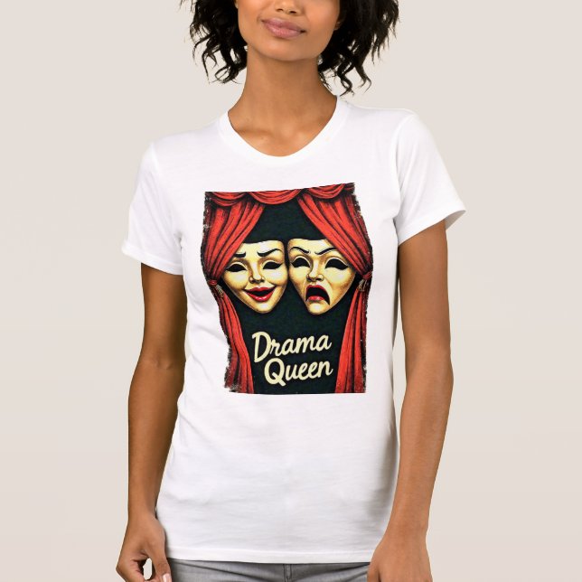 Camiseta Diseño de máscaras de teatro retro. (Anverso)