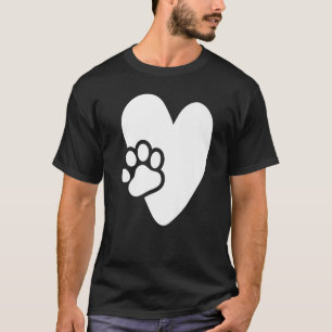 Camiseta Diseño de Mascota de corazón con garra para perros