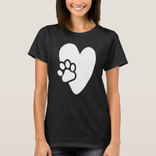 Camiseta Diseño de Mascota de corazón con garra para perros
