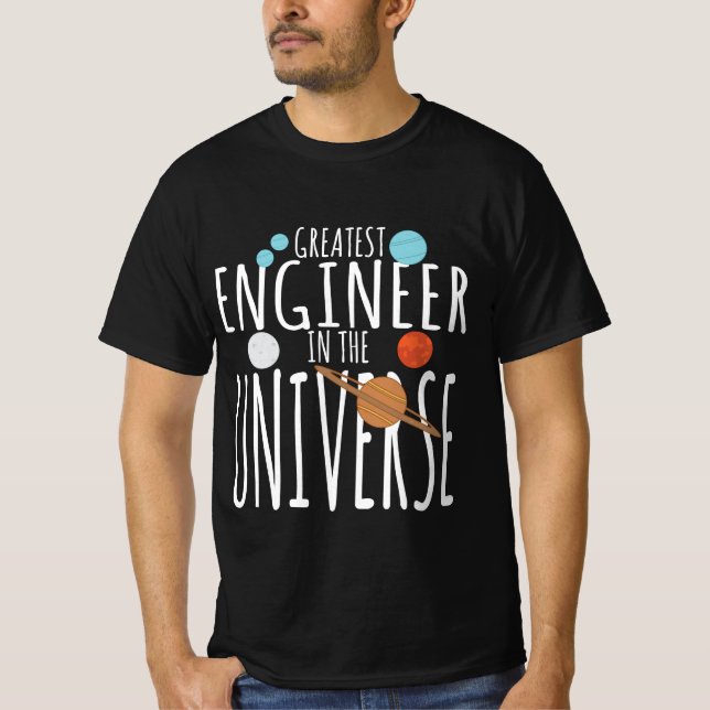 Camiseta Diseño De Math Geek - Gran Ingeniero En El Univer (Anverso)
