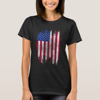 Camiseta Diseño de medio tono desgastado de la bandera de E