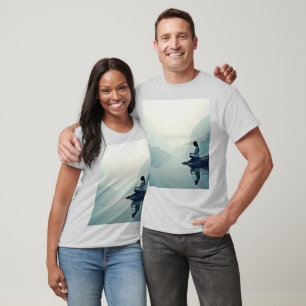 Camiseta Diseño de meditación pacífica en el lado del agua