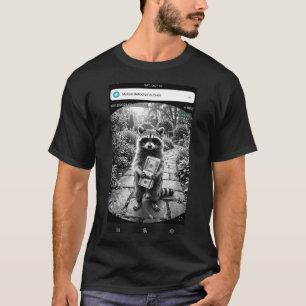 Camiseta Diseño de meme de cámara de puerta Raccoon Cash