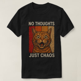 Camiseta Diseño de meme de gato naranja sin pensamientos so