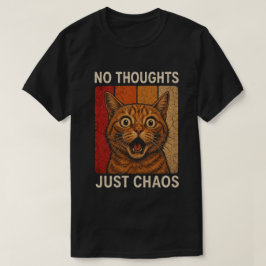 Camiseta Diseño de meme de gato naranja sin pensamientos so
