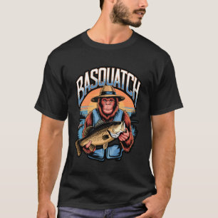 Camiseta Diseño de meme de pesca divertido de Bassquatch