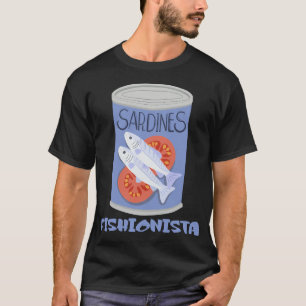 Camiseta Diseño de meme divertido de moda de lata de sardin