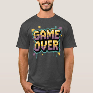 Camiseta Diseño de mensaje de fin del juego Pielated retro