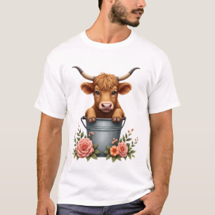 Camiseta Diseño de Mercado de Flores de Vaca de las Tierras