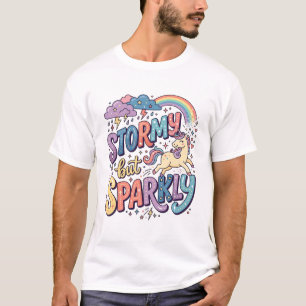 Camiseta Diseño de Merch Caprichoso de Unicornio Tormentoso