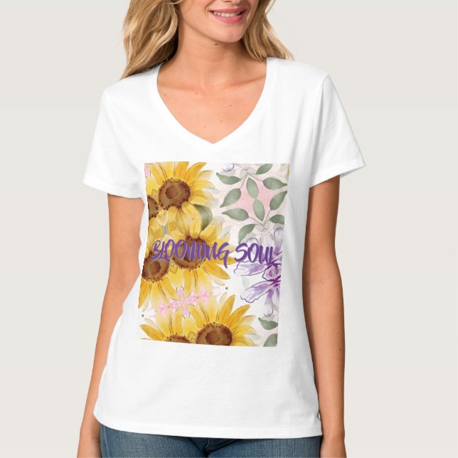 Camiseta Diseño de mezcla de flores de sol (Anverso)