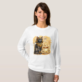 Camiseta Diseño de Mitología del Gato Egipcio Antiguo Baste