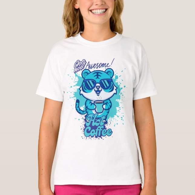 Camiseta Diseño de moda de café caliente (Anverso)