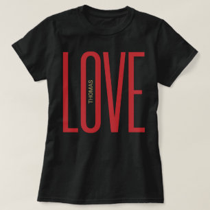 Camiseta Diseño de Moda de Monograma Dorado Rojo de las let