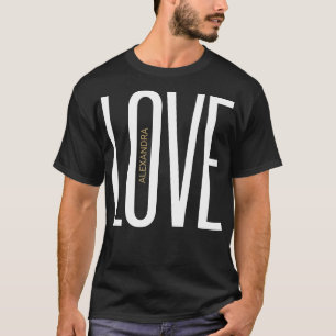Camiseta Diseño de Moda dorada negra en monograma de letras