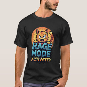 Camiseta Diseño de modo de rabia de gato enojado divertido