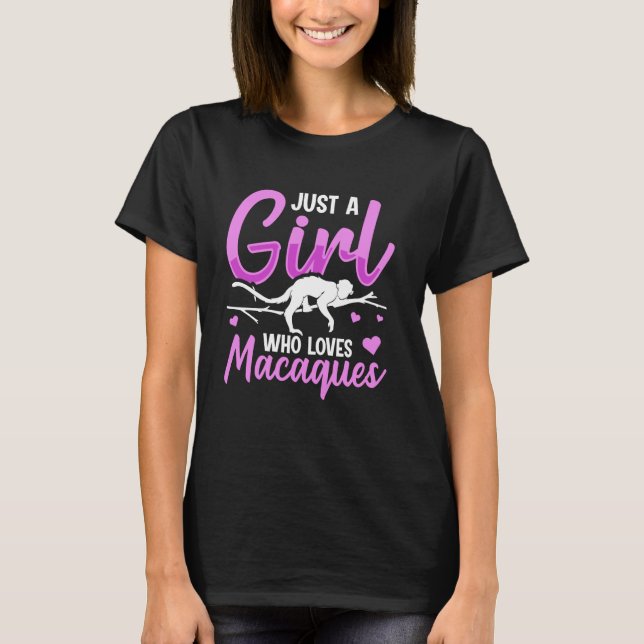 Camiseta Diseño de mono macaco japonés para exper. macaco (Anverso)