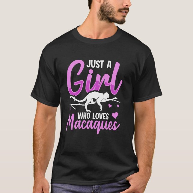 Camiseta Diseño de mono macaco japonés para exper. macaco (Anverso)