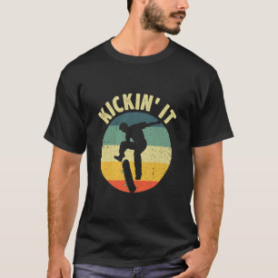 Camiseta Diseño de monopatín vintage para niños y niñas