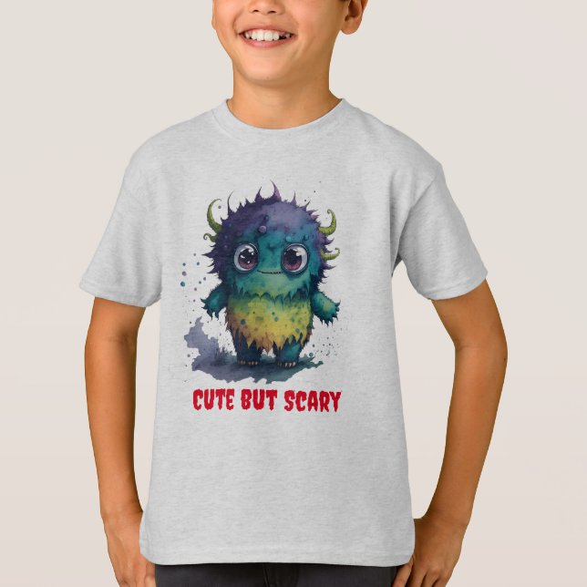 Camiseta Diseño de monstruos de Personalizado asustado (Anverso)