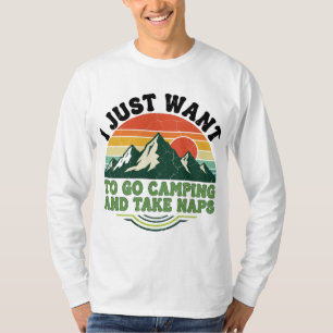 Camiseta Diseño de montaña retro de camping y Naps