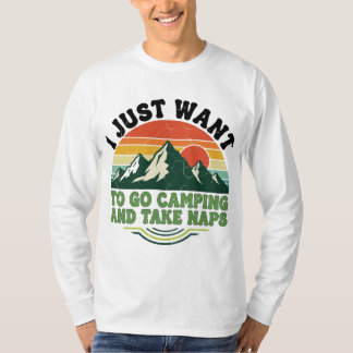 Camiseta Diseño de montaña retro de camping y Naps