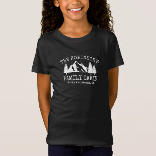 Camiseta Diseño de Montañas de Árboles Rústicos Blancos
