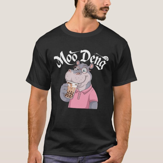 Camiseta Diseño De Moo-Deng Cuto Para Pygmy Hippo (Anverso)