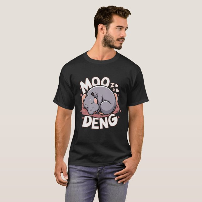 Camiseta Diseño De Moo-Deng Cuto Para Pygmy Hippo (Anverso completo)