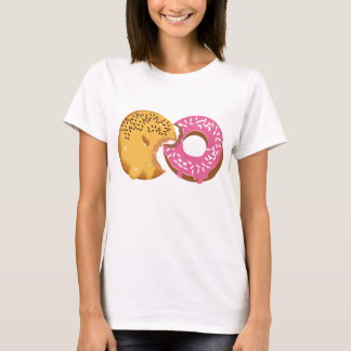 Camiseta Diseño de Mordisco de Pareja de Donas