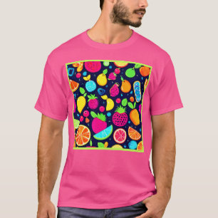 Camiseta Diseño de mosaico de frutas brillante