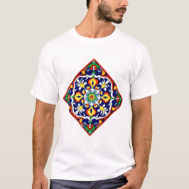 Camiseta Diseño de mosaico Talavera Terracotta Mexicana No.