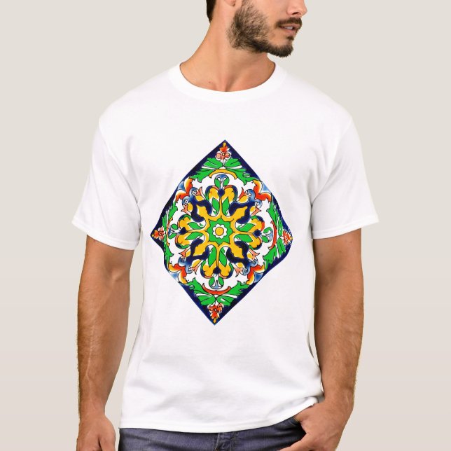 Camiseta Diseño de mosaico Talavera Terracotta Mexicana No. (Anverso)