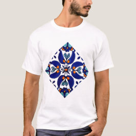 Camiseta Diseño de mosaico Talavera Terracotta Mexicana No.
