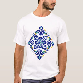 Camiseta Diseño de mosaico Talavera Terracotta Mexicana No.