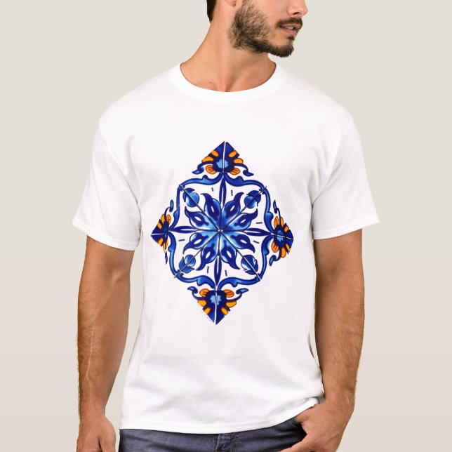 Camiseta Diseño de mosaico Talavera Terracotta Mexicana No. (Anverso)