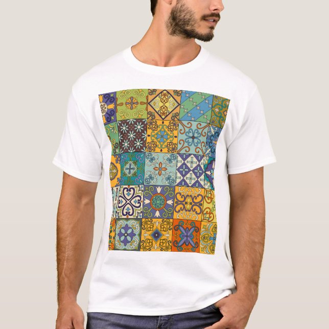 Camiseta Diseño de mosaicos de talavera portuguesa (Anverso)