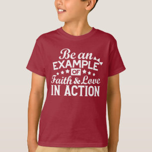 Camiseta Diseño de motivación cristiana - Fe, amor y acción