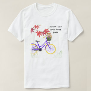 Camiseta Diseño de Motivación de Bicicleta Floral
