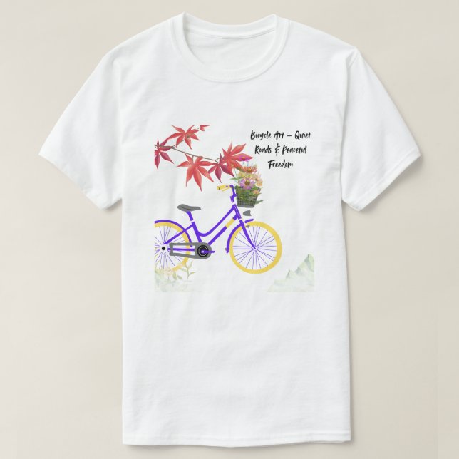 Camiseta Diseño de Motivación de Bicicleta Floral (Diseño del anverso)