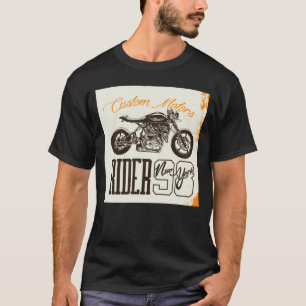 Camiseta Diseño de Moto Rider Grunge Black Personalizado