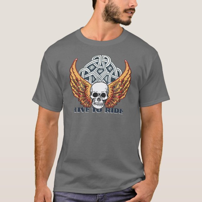 Camiseta Diseño de motocicleta de 2 viajes en directo (Anverso)