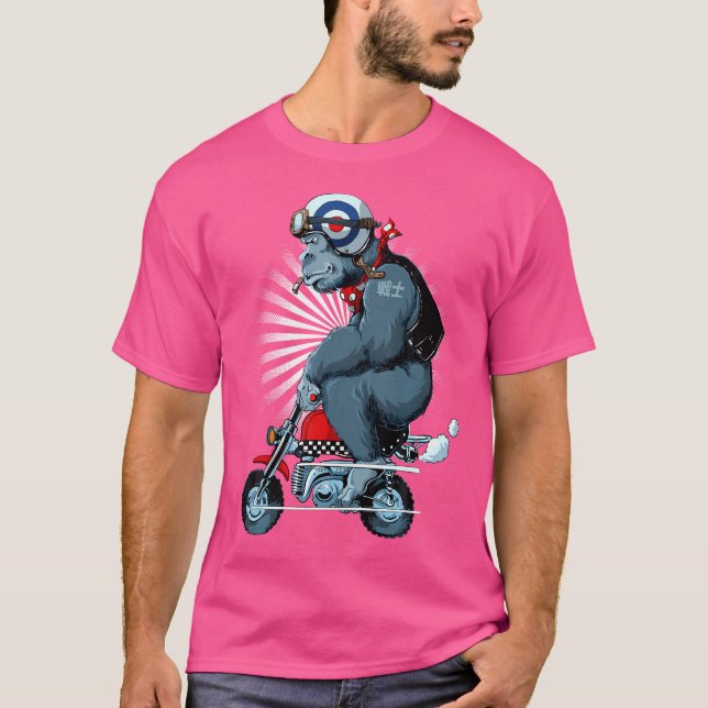 Camiseta Diseño de motocicleta en Personalizado de Gorila d (Anverso)