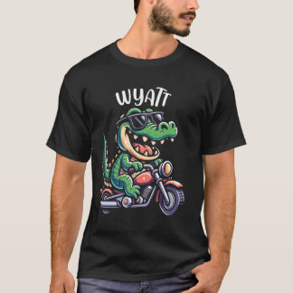 Camiseta Diseño de motocicletas Wyatt Funny Alligator para