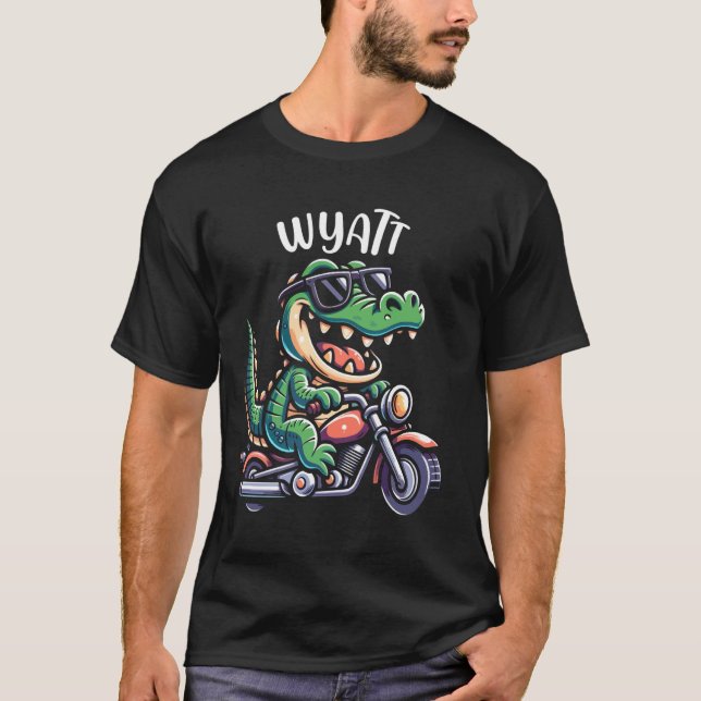 Camiseta Diseño de motocicletas Wyatt Funny Alligator para  (Anverso)