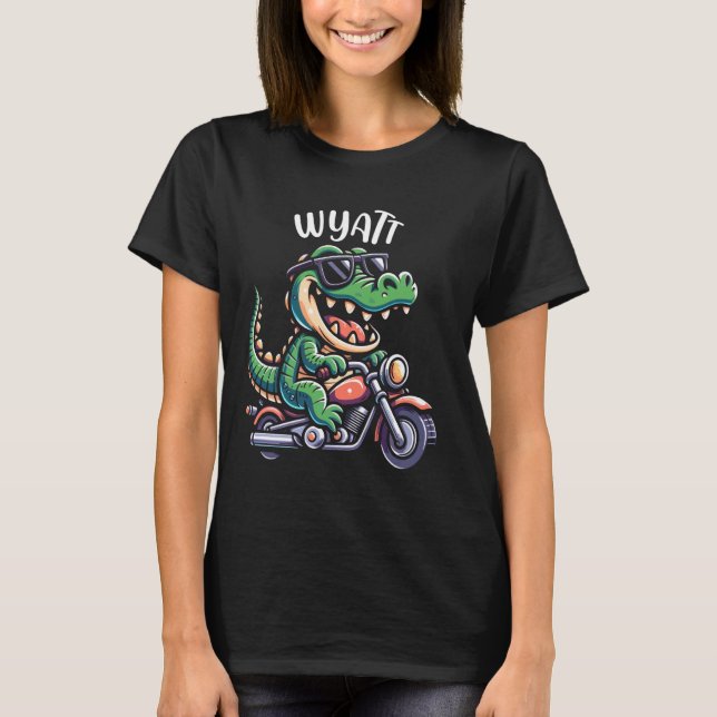 Camiseta Diseño de motocicletas Wyatt Funny Alligator para  (Anverso)