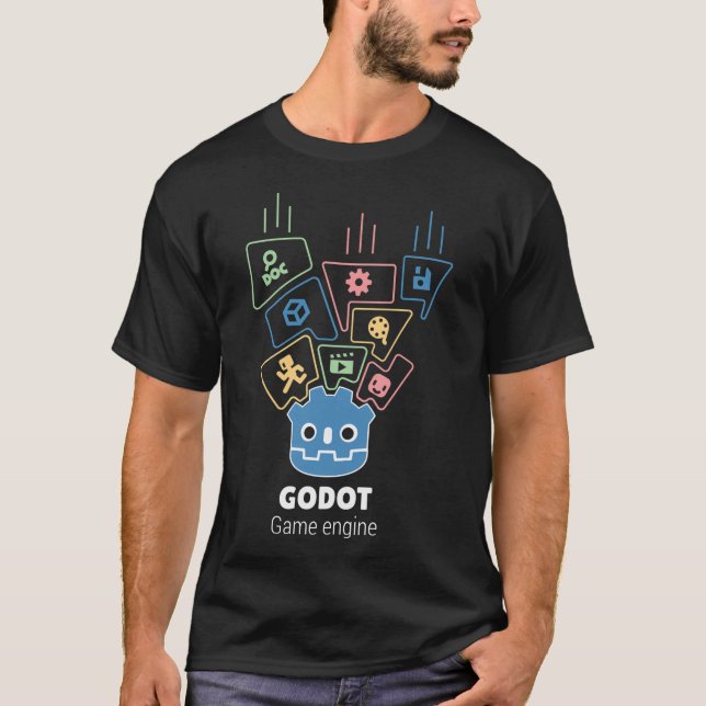 Camiseta Diseño de motor Godot 3 (Anverso)