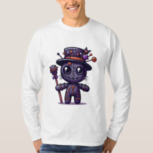 Camiseta diseño de muñecas de vudú morado