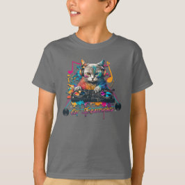 Camiseta Diseño de música de grabación Dj Cat Scratching